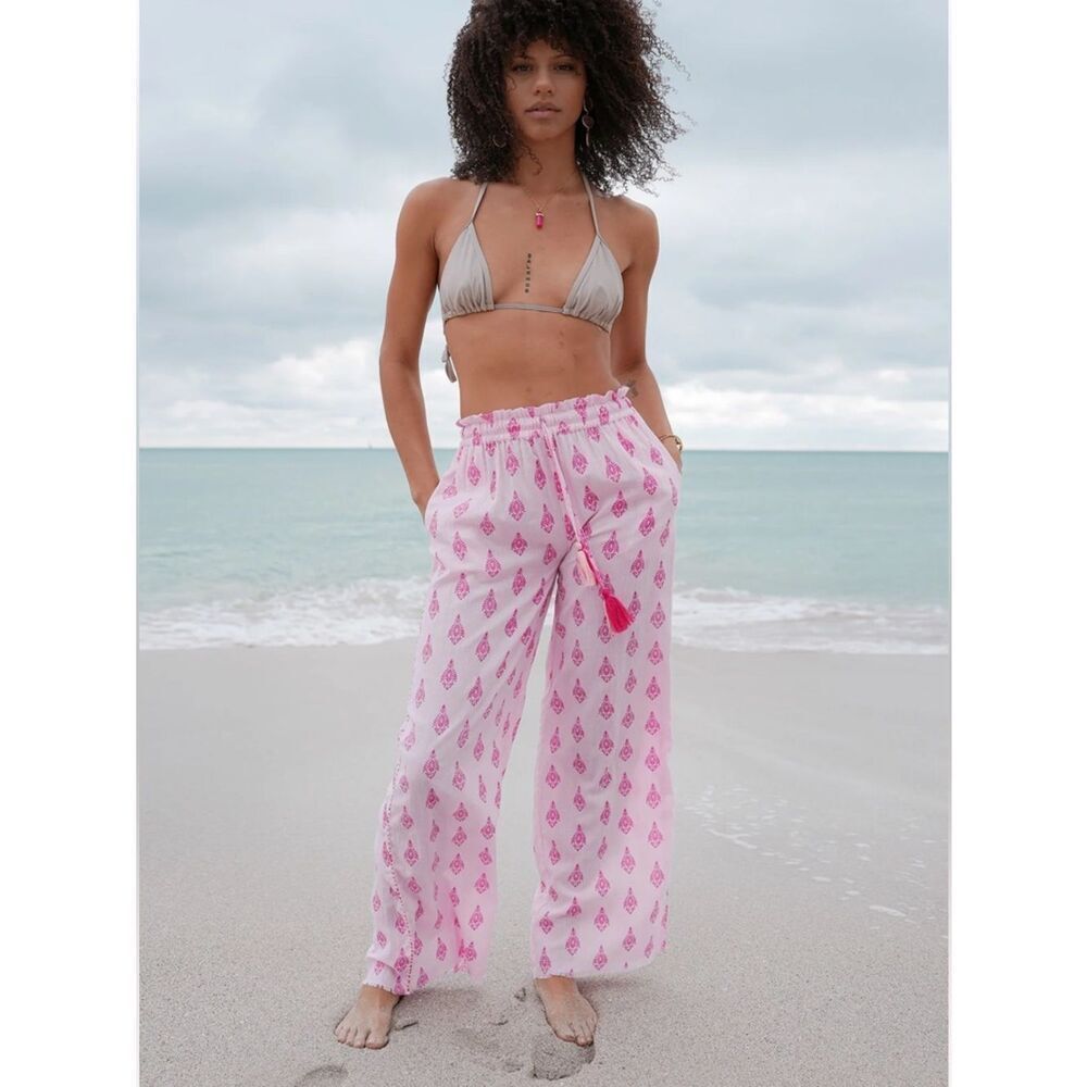Debbie Katz Hailey Cotton beach Pant Pink NEW XS
